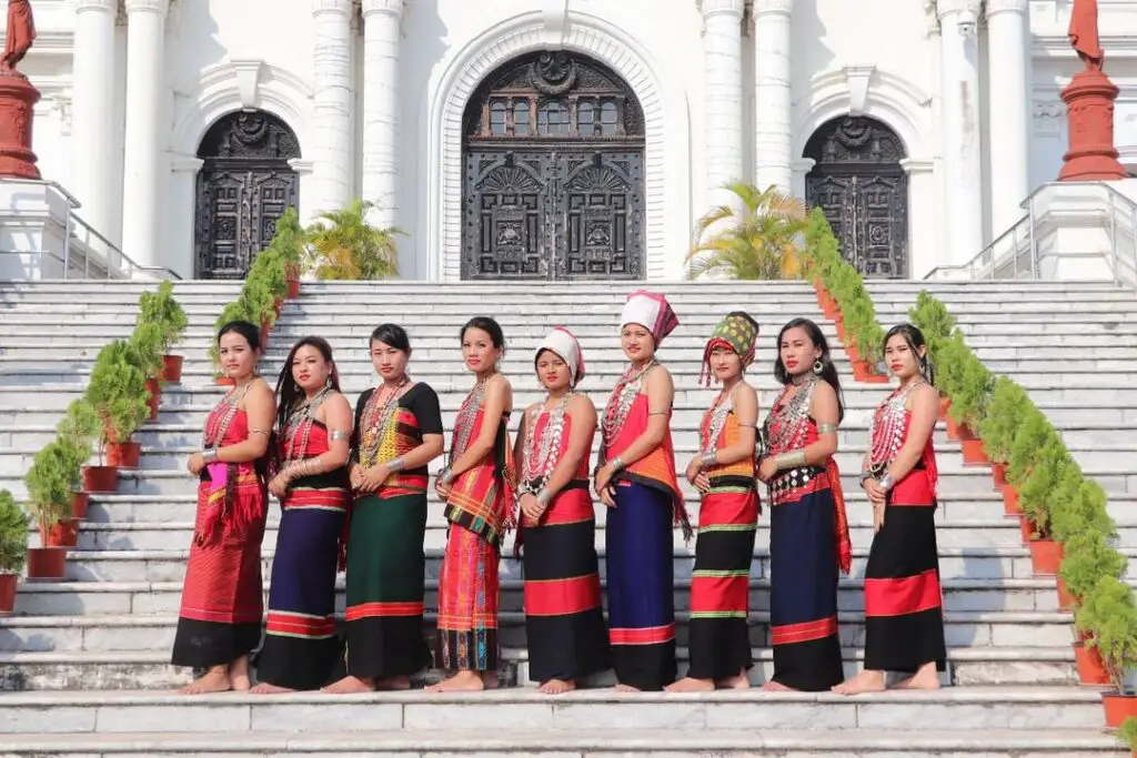 Tripura girls in their traditional attire